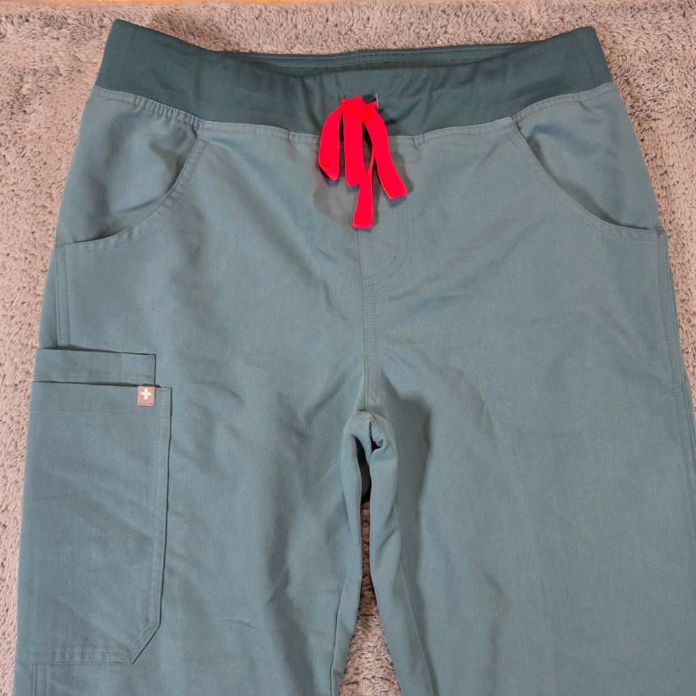 FIGS Livingston Scrub Pants Women Small Tall Lot of 2 Green Teal Straight Leg - Picture 10 of 16
